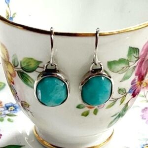 Monica Vinader Siren Amazonite Drop Earrings 925 Silver + Box